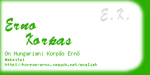 erno korpas business card