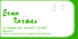 erno korpas business card